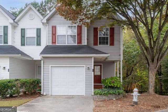 view of front of house with a garage