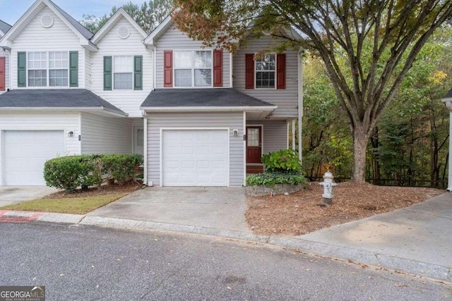 view of front of property featuring a garage