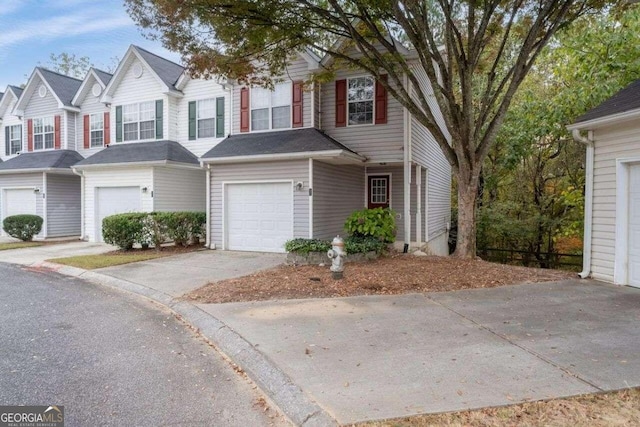 view of front of house with a garage