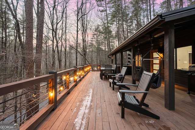 view of deck at dusk