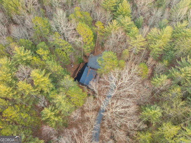 bird's eye view with a forest view