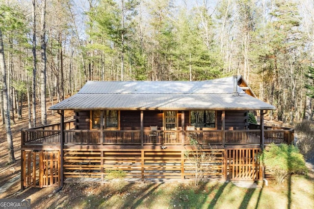 view of front of house featuring a deck