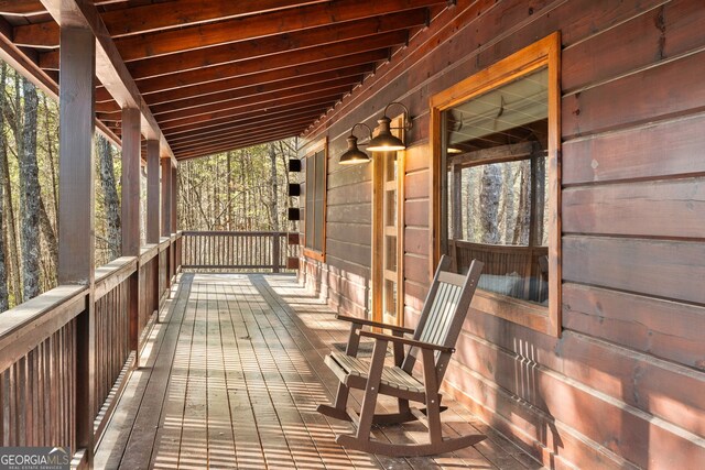 view of wooden deck