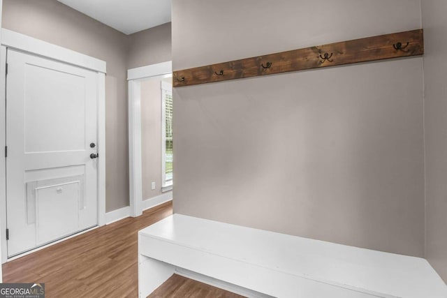 mudroom featuring hardwood / wood-style floors