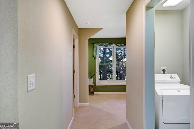 14 Rivendell Way, Hayesville, NC 28904 - washroom featuring washer / dryer, carpet, and a textured wall