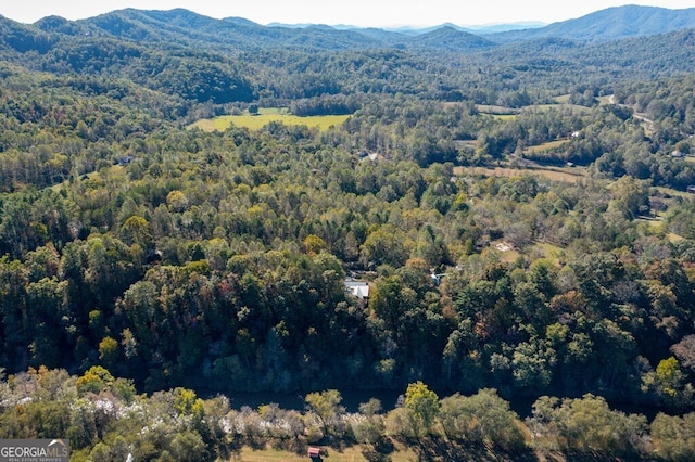 aerial view featuring a mountain view