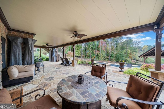 view of patio / terrace with ceiling fan