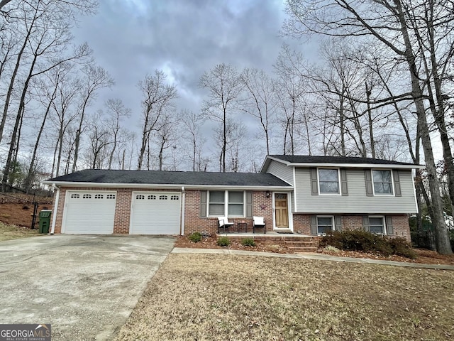 split level home featuring a garage