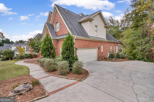 view of property exterior featuring a garage