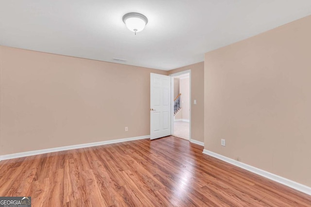 empty room featuring light wood-type flooring