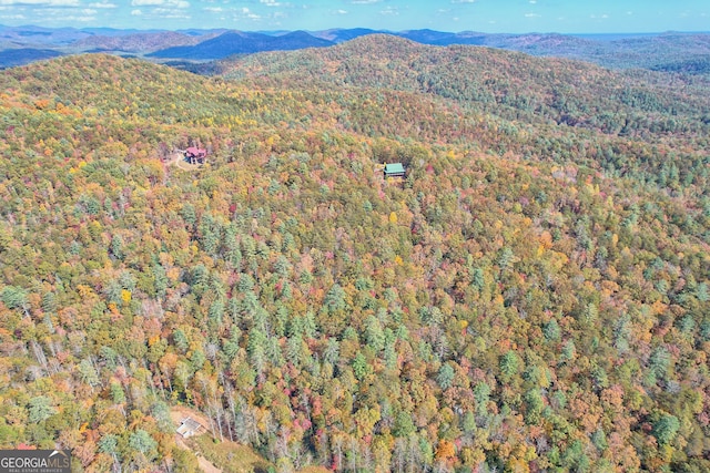 bird's eye view with a mountain view