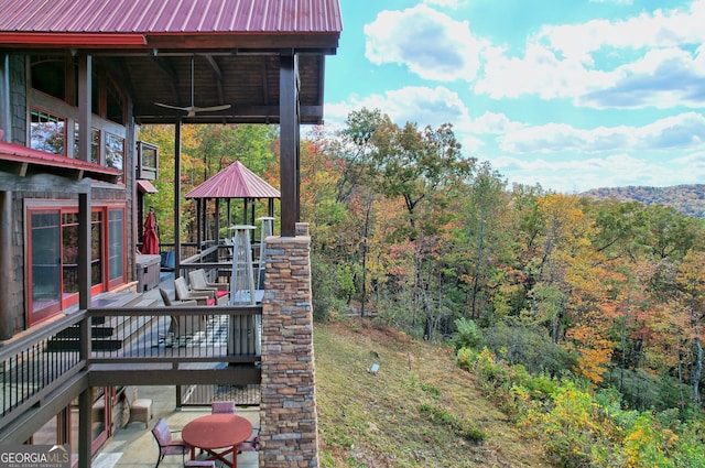 view of yard featuring a deck