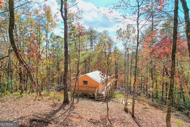 exterior space with a wooden deck