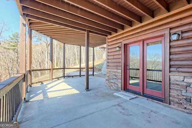 view of patio with french doors