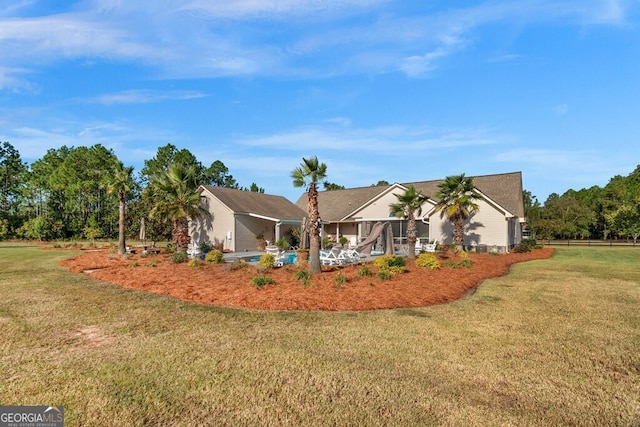 view of front of house with a front yard