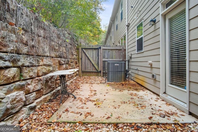 view of patio with central air condition unit