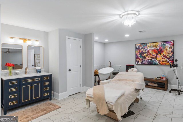 bedroom featuring sink