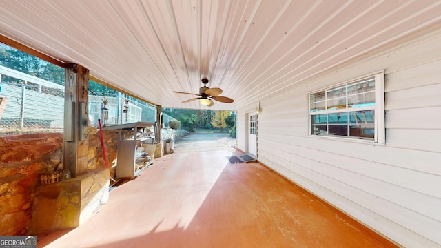 view of patio / terrace with ceiling fan