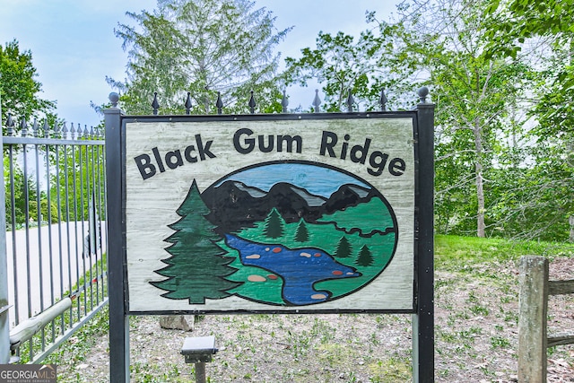 view of community sign