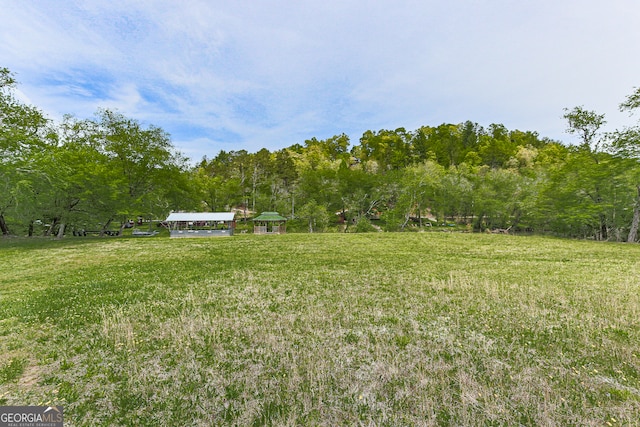 view of yard with a rural view