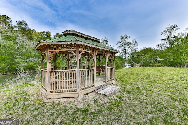 exterior space with a gazebo