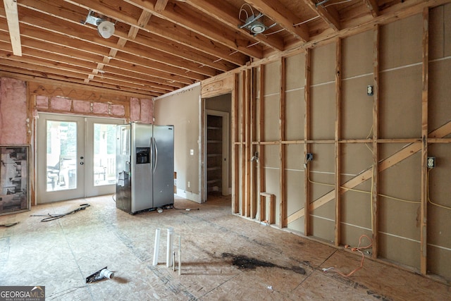 miscellaneous room with french doors