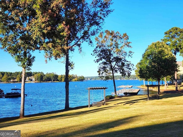 view of water feature featuring a boat dock