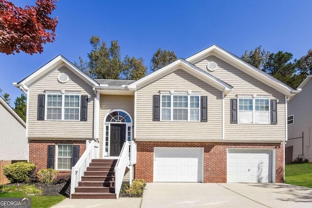 split foyer home with a garage