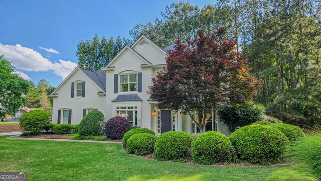 5 Arabian Ave, Alpharetta, GA 30004 - traditional-style home with a standing seam roof and a front yard