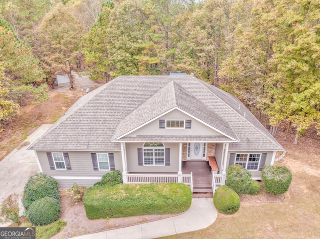 view of front of property with a porch