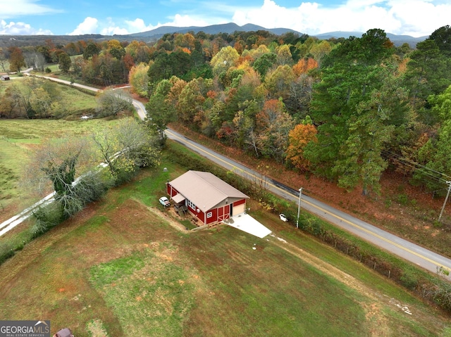 drone / aerial view with a mountain view