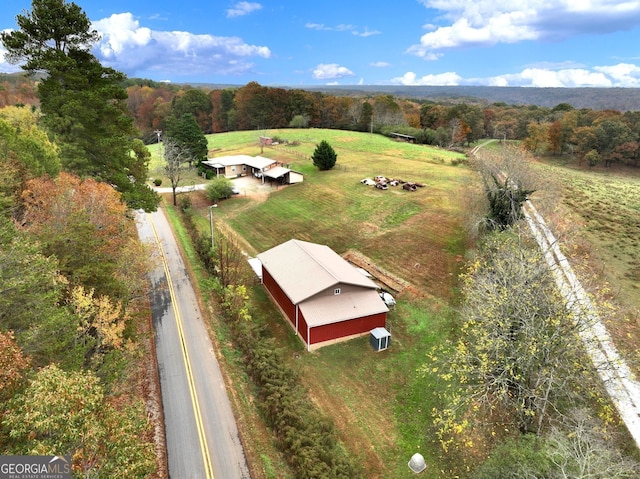 bird's eye view featuring a rural view