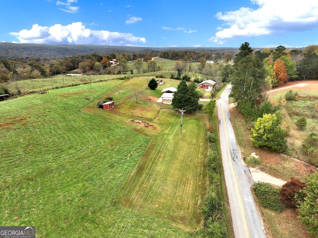 bird's eye view with a rural view