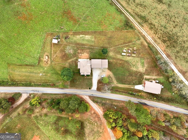 aerial view with a rural view