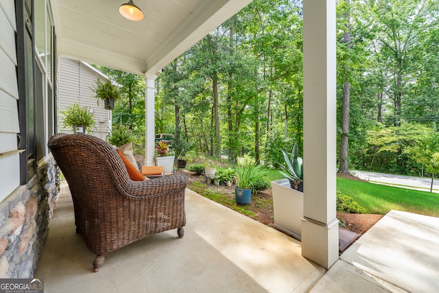 view of patio / terrace featuring covered porch