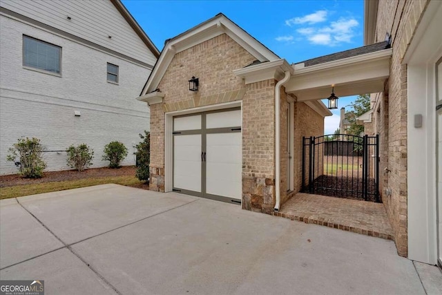 view of garage