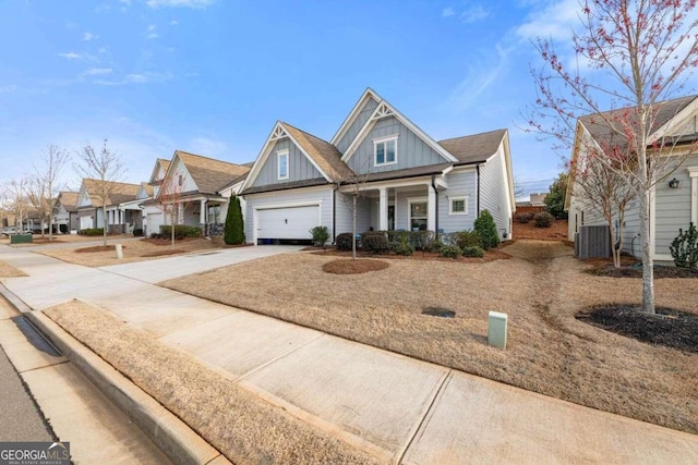 craftsman house featuring a garage and covered porch