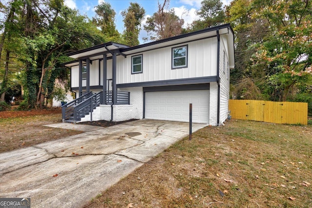 view of front of house with a garage