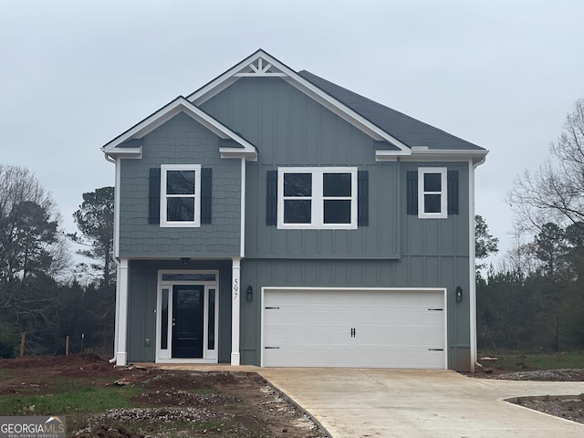 view of front of home featuring a garage