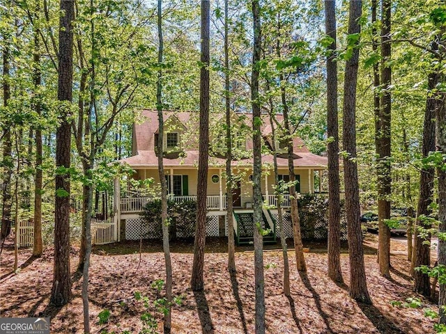 exterior space with covered porch