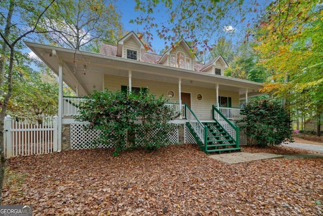 view of front of house with covered porch