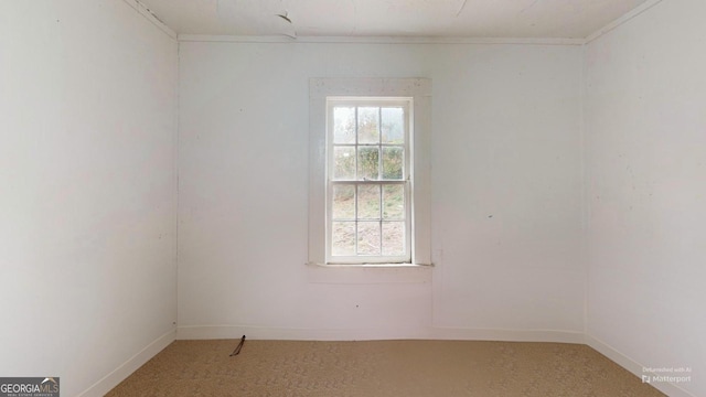 view of carpeted spare room