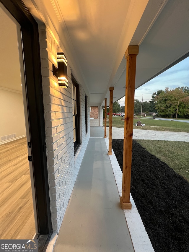 view of patio featuring covered porch