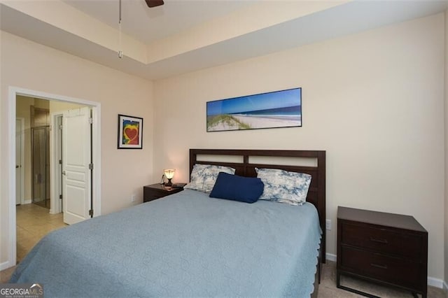 bedroom featuring ceiling fan