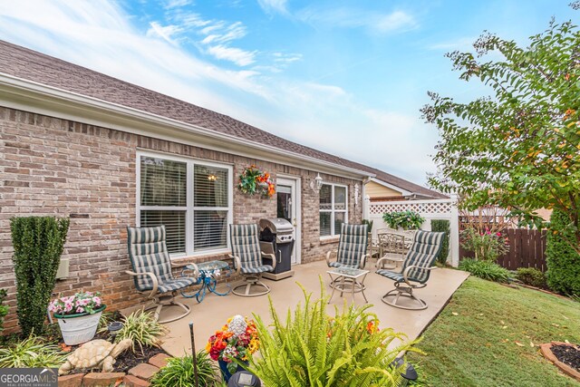 view of patio / terrace featuring area for grilling