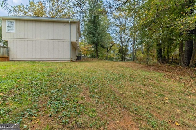 view of yard featuring central AC