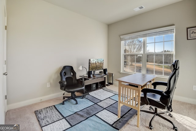 view of carpeted office