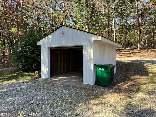 view of garage