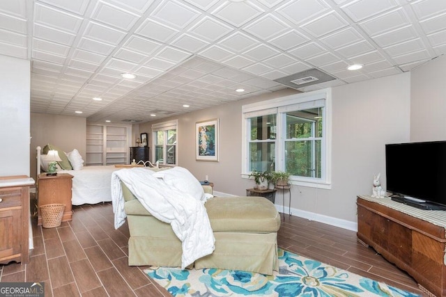 bedroom featuring dark wood-type flooring