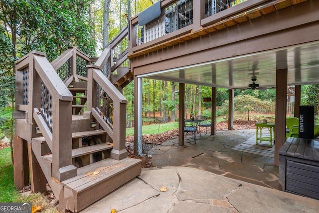 view of patio / terrace with ceiling fan